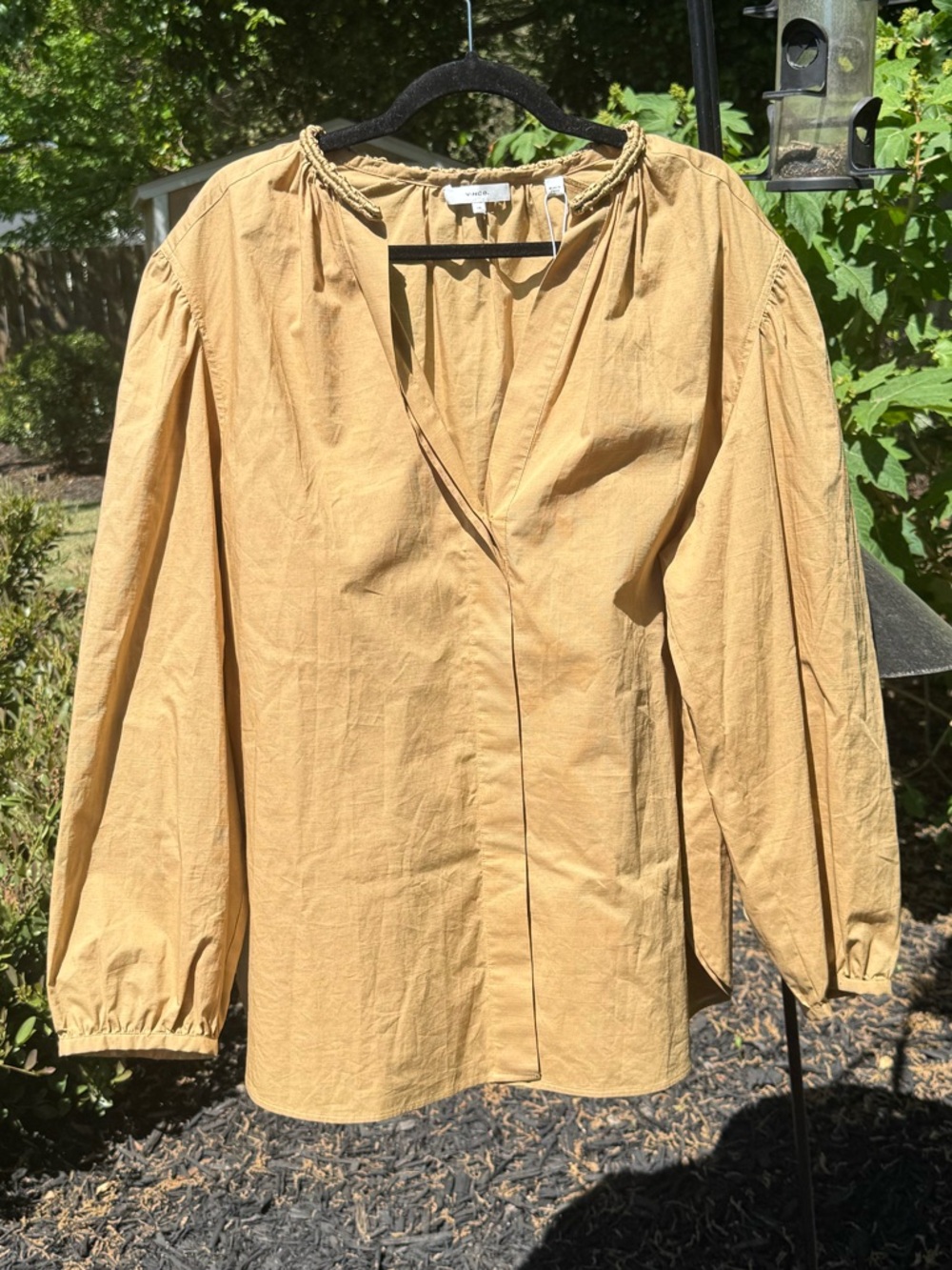 Vince Tan Cotton Blouse Size 1X NWTS - Picture 5 of 13